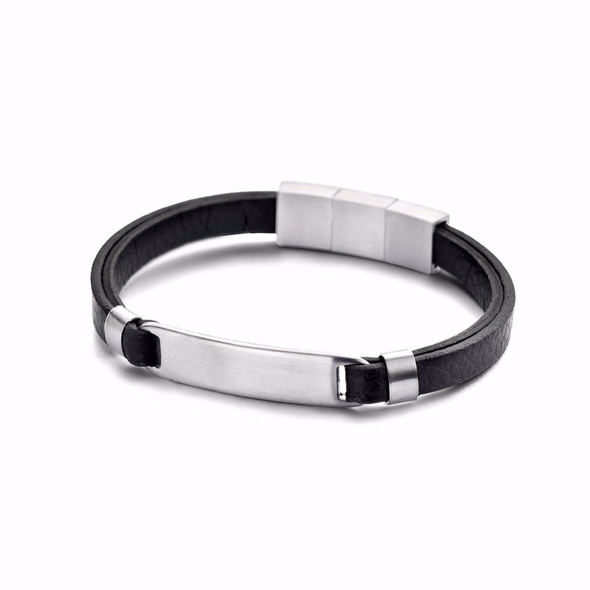 Frank sort læder armbånd