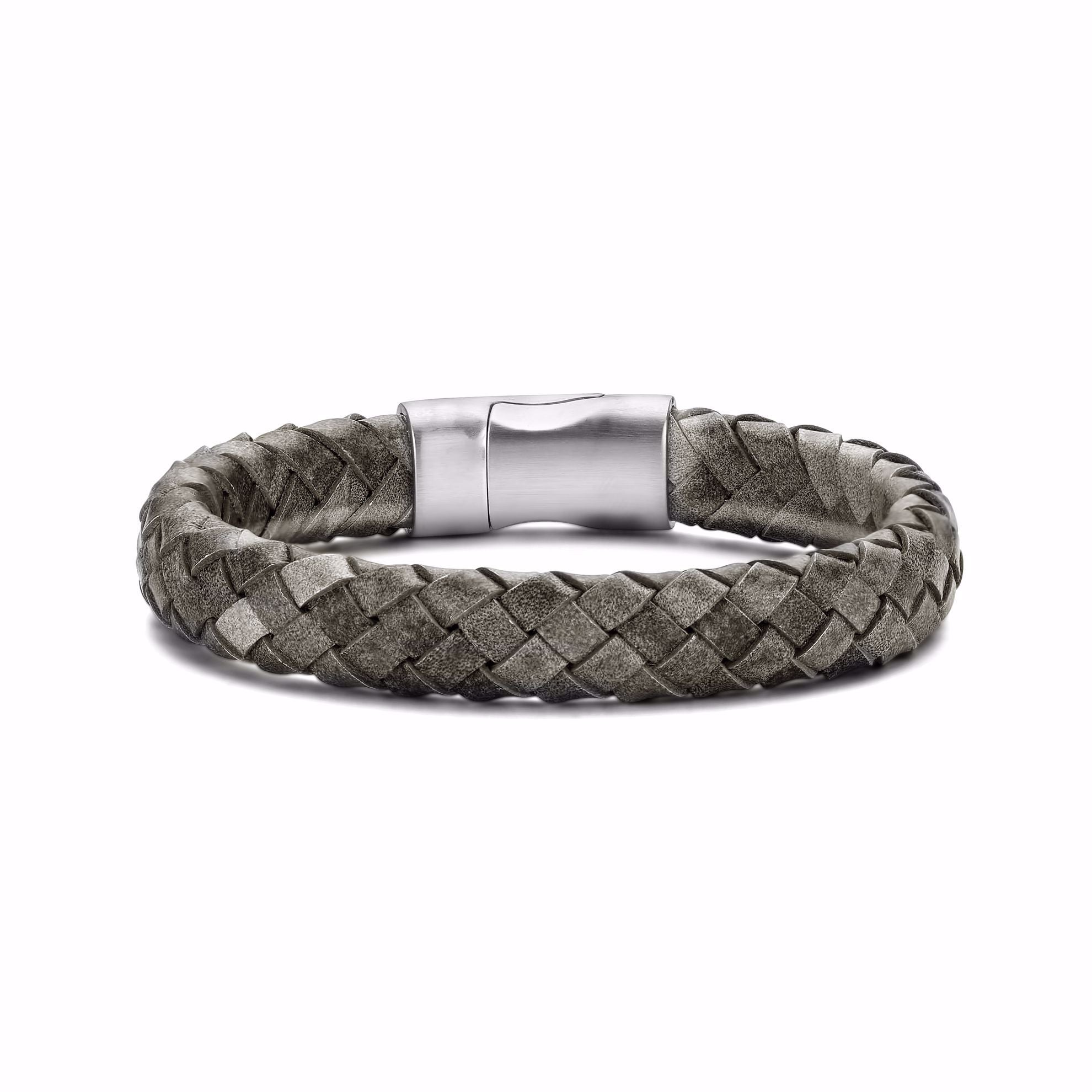 Frank grå læder armbånd