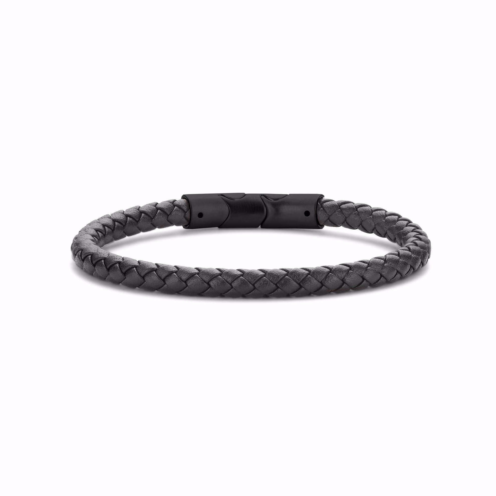 Frank sort læder armbånd