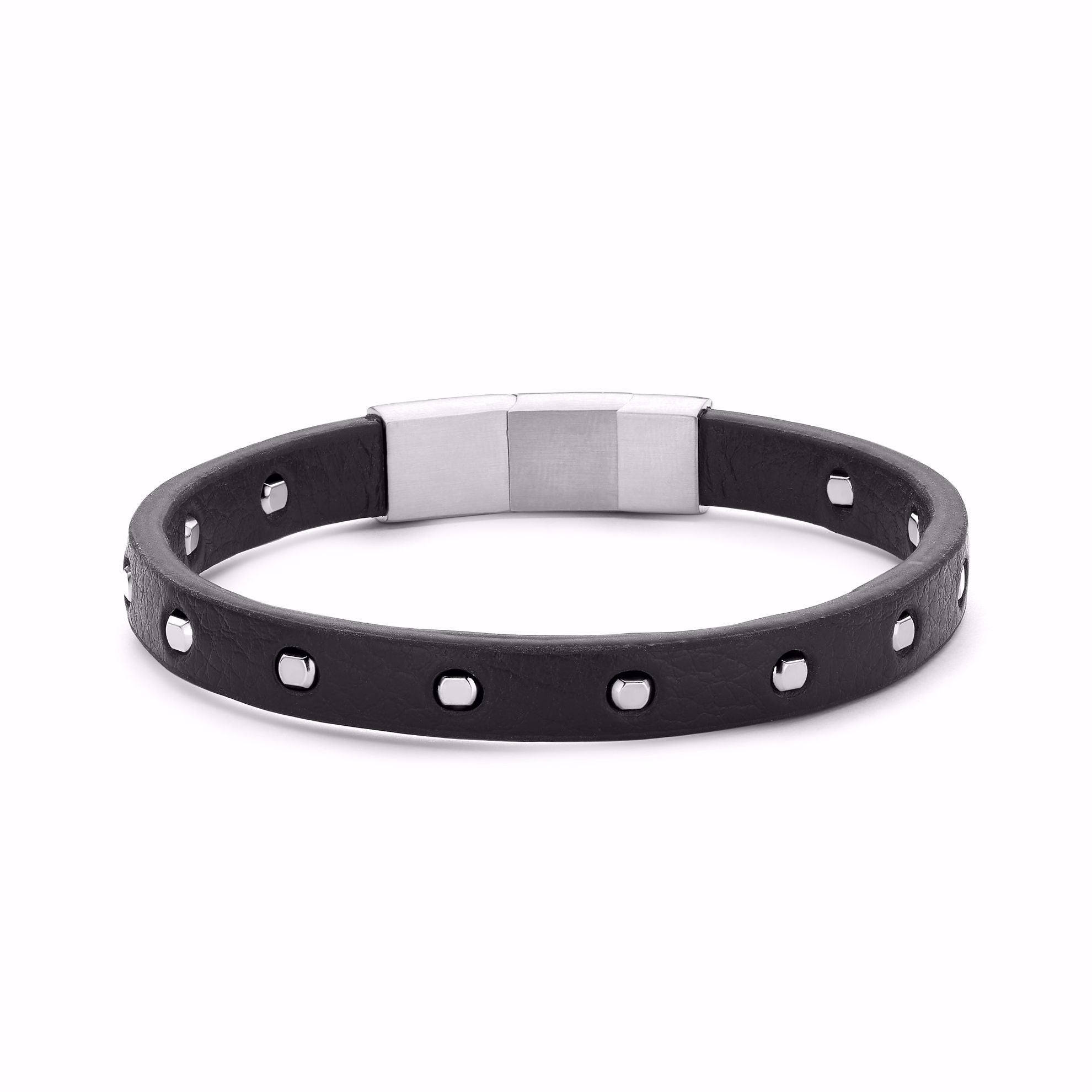 Frank sort læder armbånd