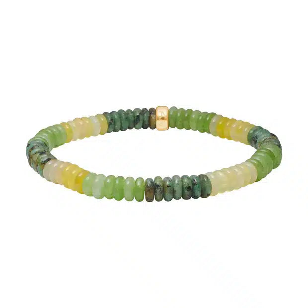 Heinzendorff prikket jasper armbånd med grøn quartz