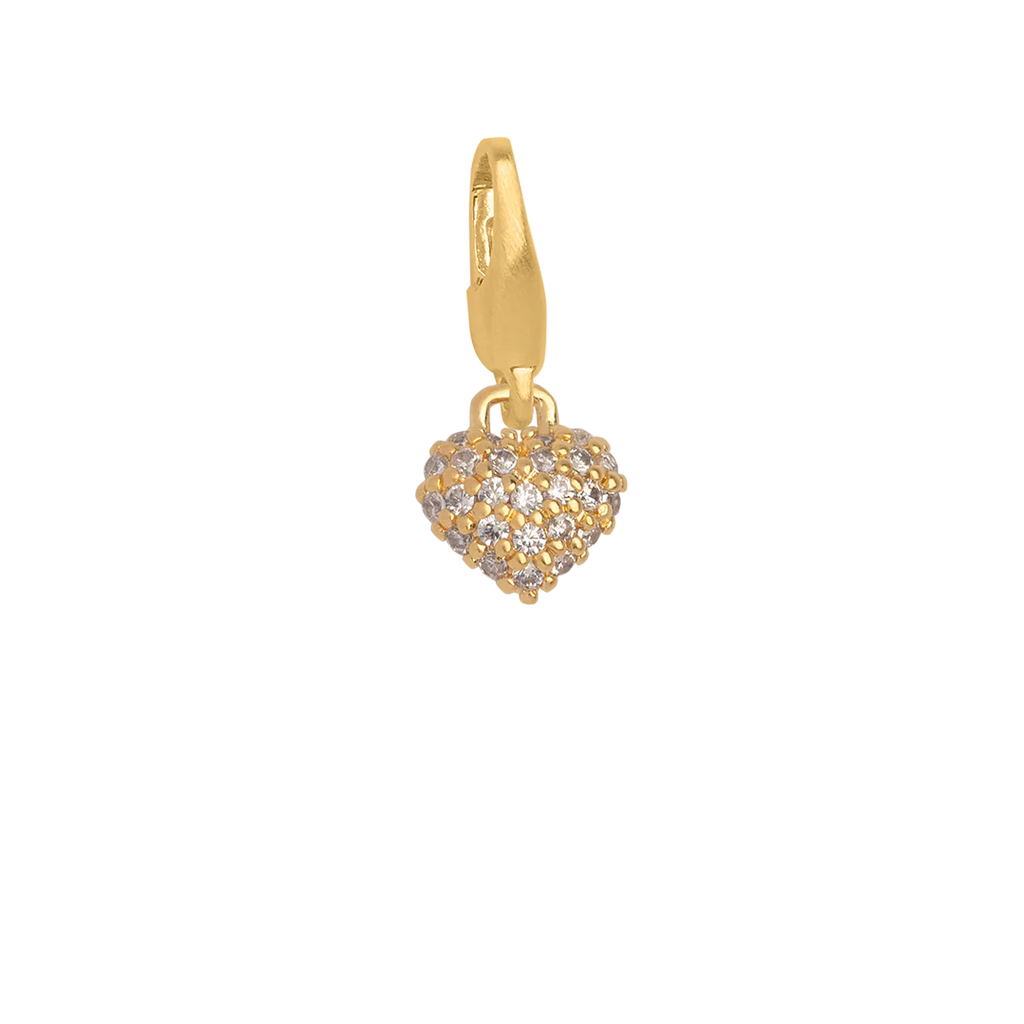 By Biehl mini sparkle heart charm forgyldt stål