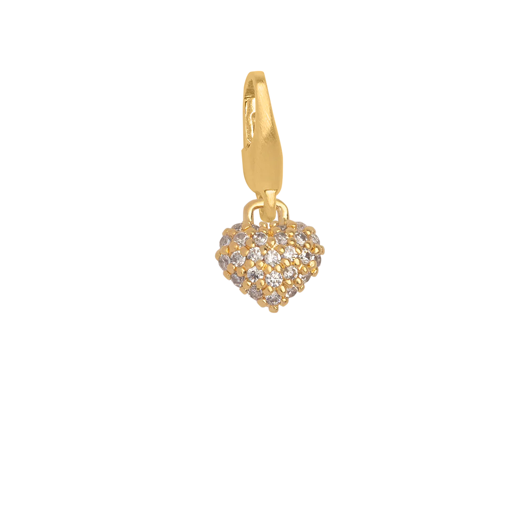 By Biehl mini sparkle heart charm forgyldt stål