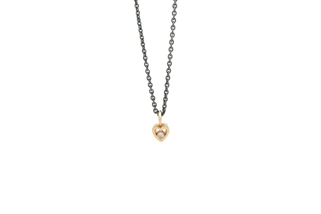 Open your heart vedhæng 14 kt. 0,02 ct. TW/VS