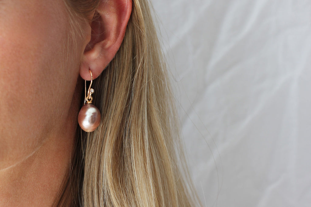 Ophelia ørebøjler 14 kt. 0,02 ct. TW/VS