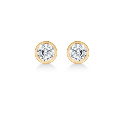 Guld ørestik med zirkonia 8 kt.