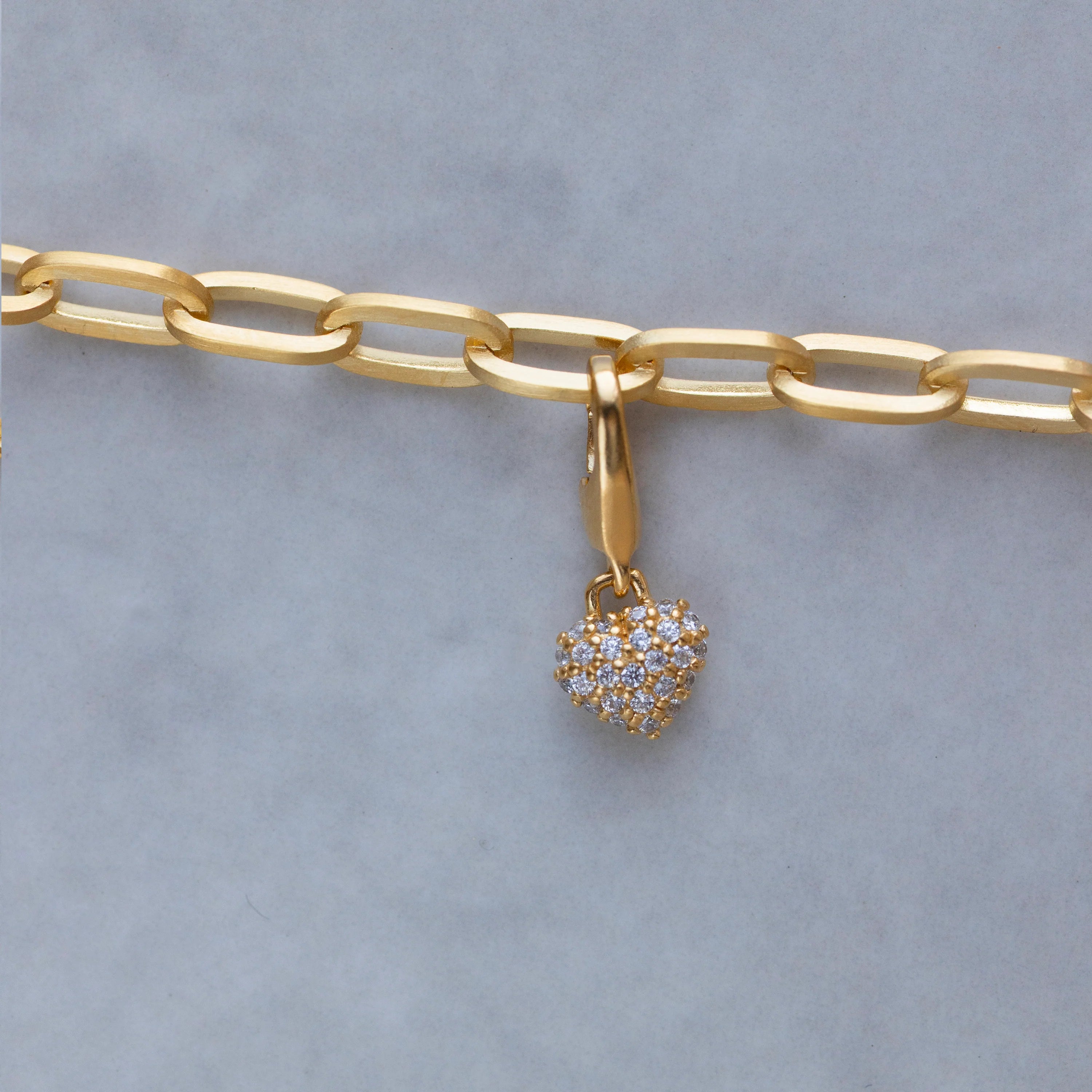 By Biehl mini sparkle heart charm forgyldt stål