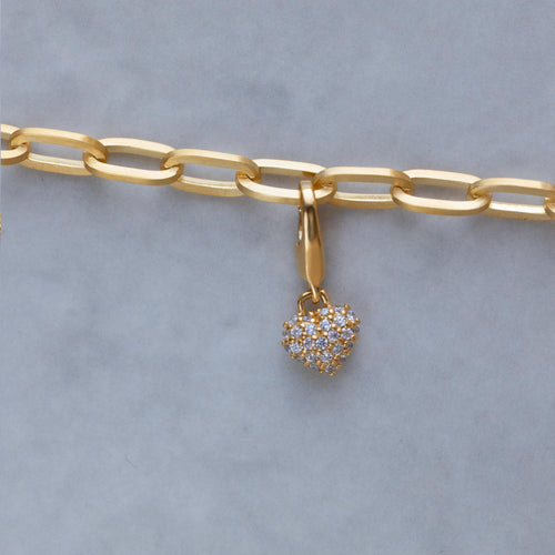 By Biehl mini sparkle heart charm forgyldt stål